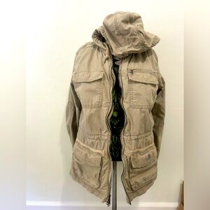 Carhartt jacket. Size small. Tan, worn twice.